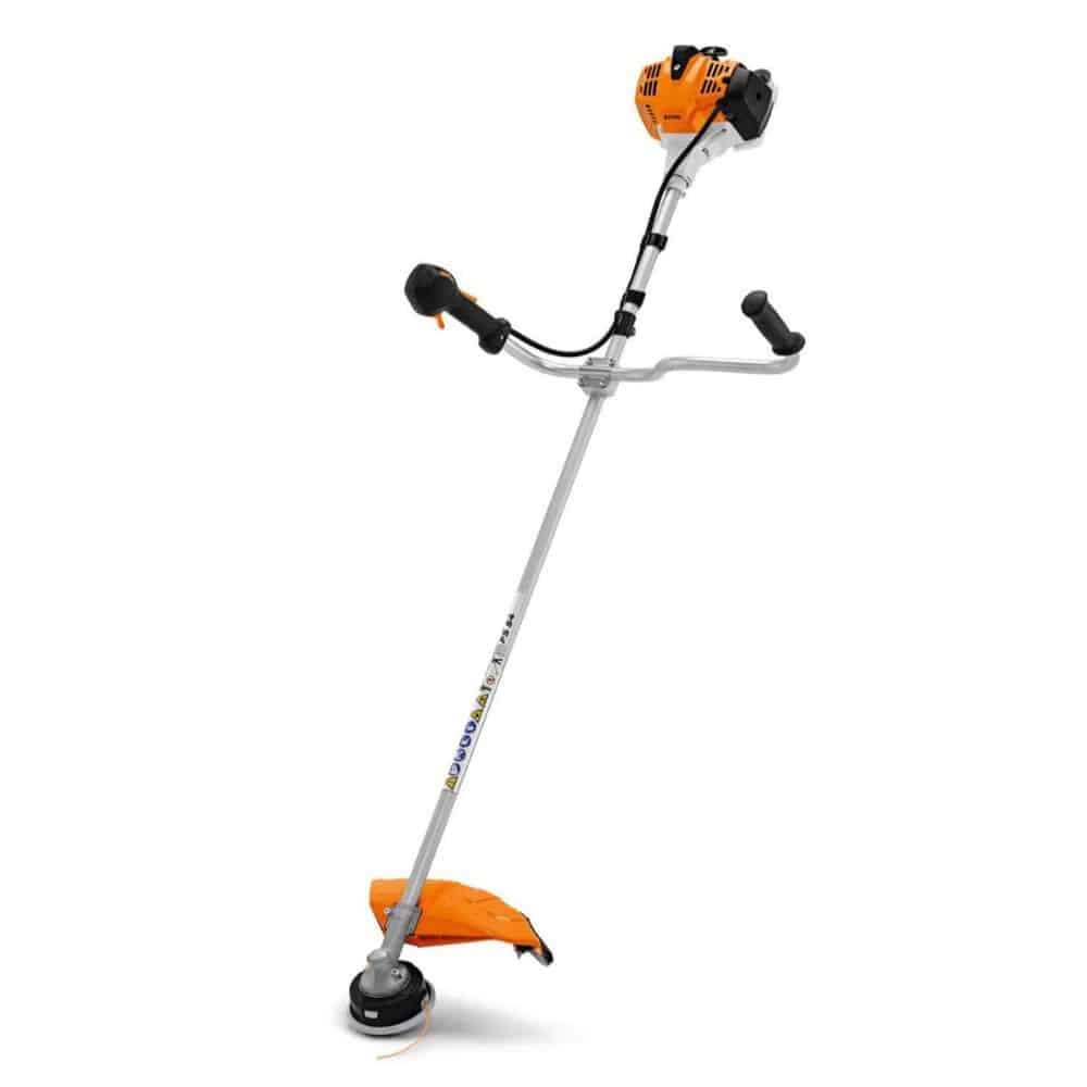 débroussailleuse thermique stihl, avec guidon et tête faucheuse