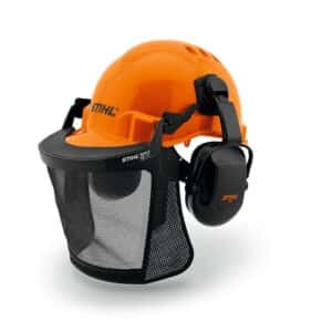 casque basique complet avec protection auditive, protection faciale et coque de casque robuste. Entrée de gamme pour particuliers