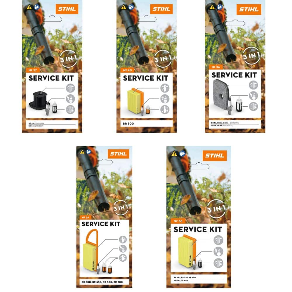 Le Service Kit vous permet d’entretenir facilement votre souffleur STIHL ou votre aspiro-souffleur. Il regroupe les trois éléments essentiels de maintenance : filtre à air, bougie d’allumage et crépine.